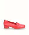 Zapato mocasín tacón piel rojo