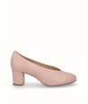 Natural leather shoe pink removable plant
