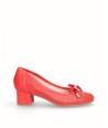 Zapato salón tacón piel rojo planta extraíble