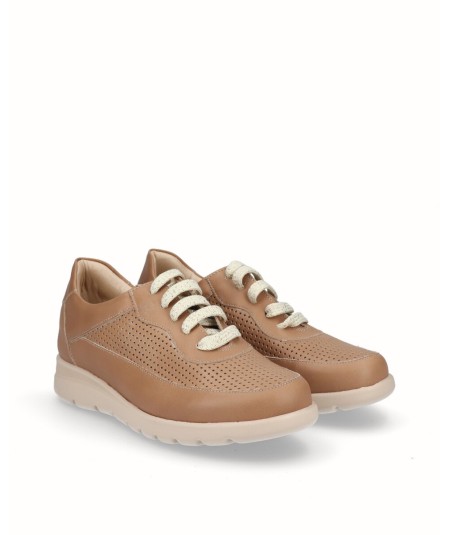 Sporty natural camel leather removable plant