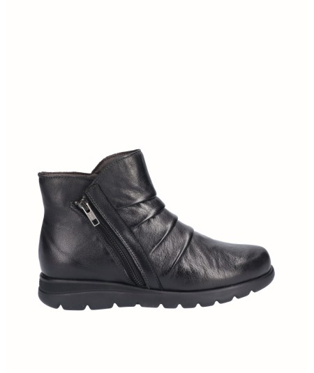 BOTIN PIEL NEGRO CON CREMALLERA
