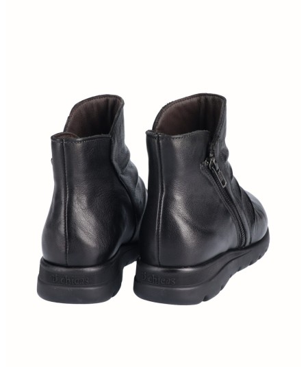BOTIN PIEL NEGRO CON CREMALLERA