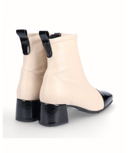 Ice beige lycra heeled ankle boots