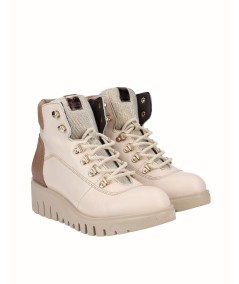 BOTIN PIEL CORDONES BEIG HIELO