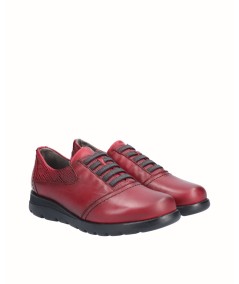ZAPATO PIEL ROJO CON ELASTICO