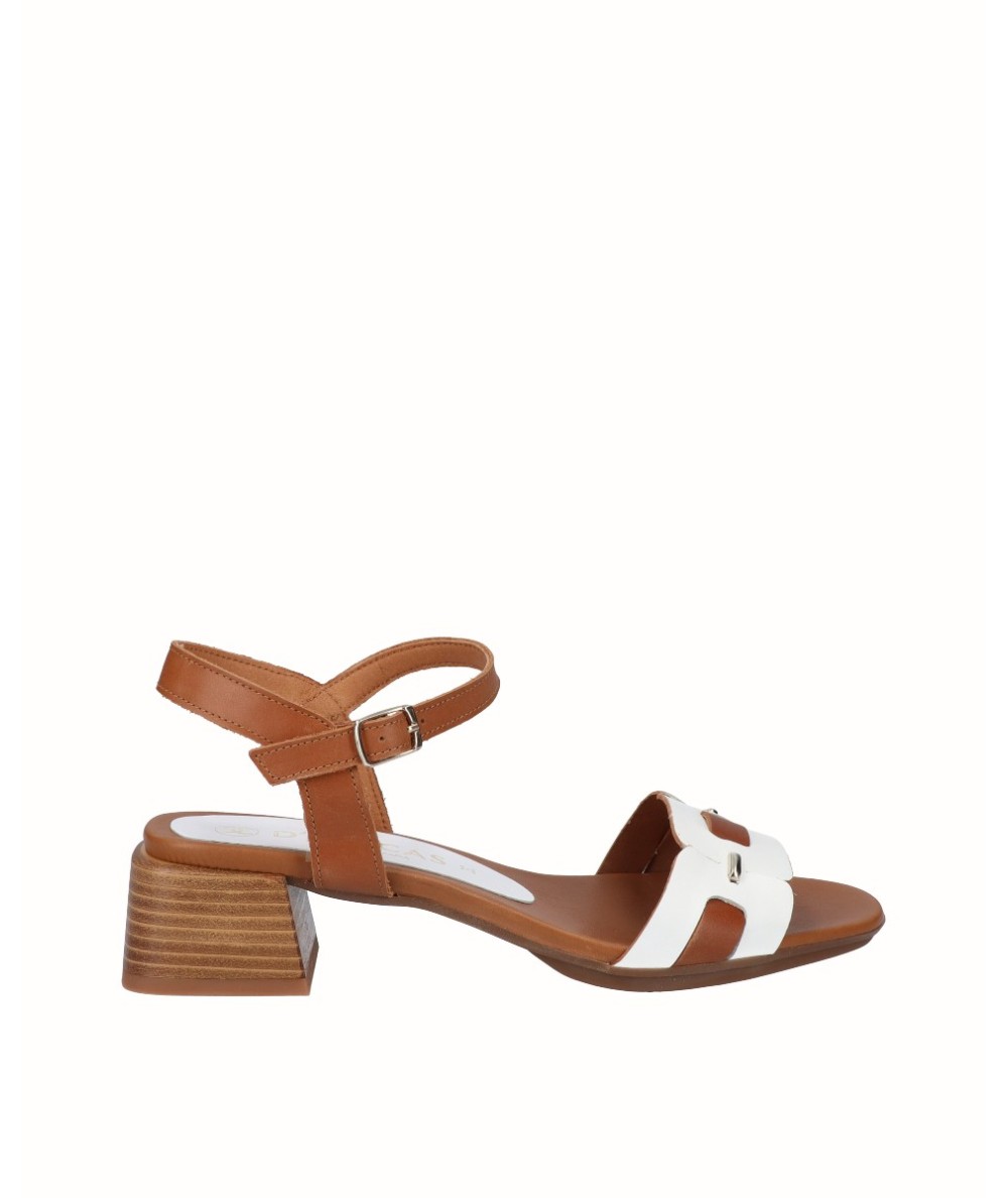 White leather high heel sandal