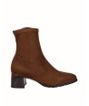 Brown lycra heel ankle boot