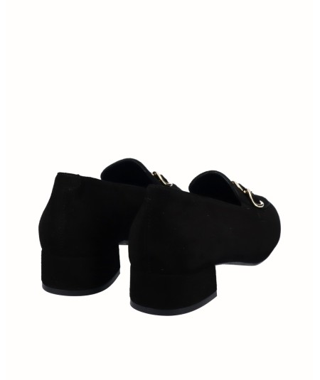 Zapato tacón piel ante negro