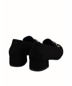 Zapato tacón piel ante negro