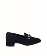 Zapato tacón piel ante azul