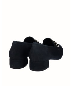 Zapato tacón piel ante azul