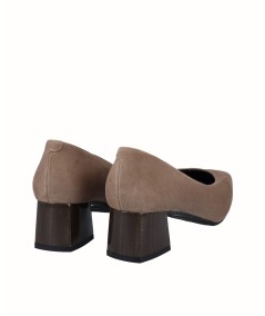 Gray suede leather high-heeled shoe