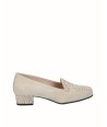 Moccasin high-heeled suede...