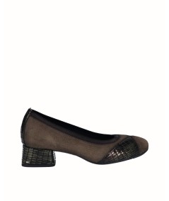 Rock & roll high-heeled military combined leather shoe