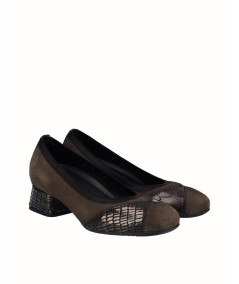 Rock & roll high-heeled military combined leather shoe