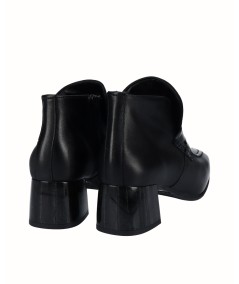 Zapato tacón piel combinada negro