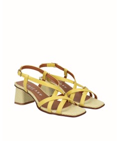 Yellow fantasy heeled sandal