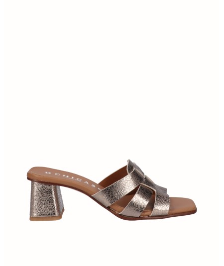 Sandal - Bronze leather heeled clog
