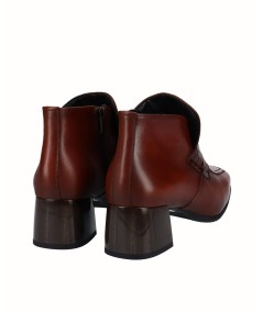 Zapato tacón piel combinada cuero