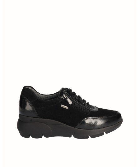 Combined black leather...