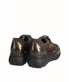 Zapato membrana impermeable piel combinada gris