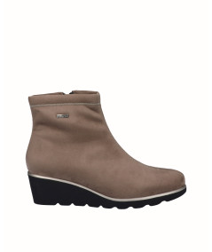 copy of Gray snake engraved patent leather wedge ankle boots