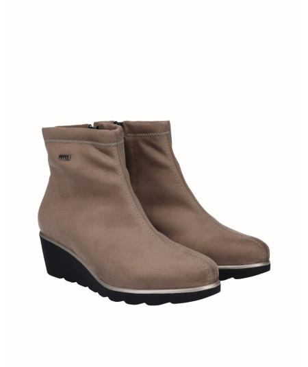 copy of Gray snake engraved patent leather wedge ankle boots