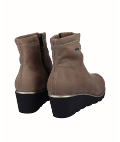 copy of Gray snake engraved patent leather wedge ankle boots