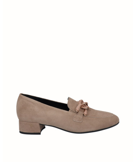 Beige suede leather heeled...