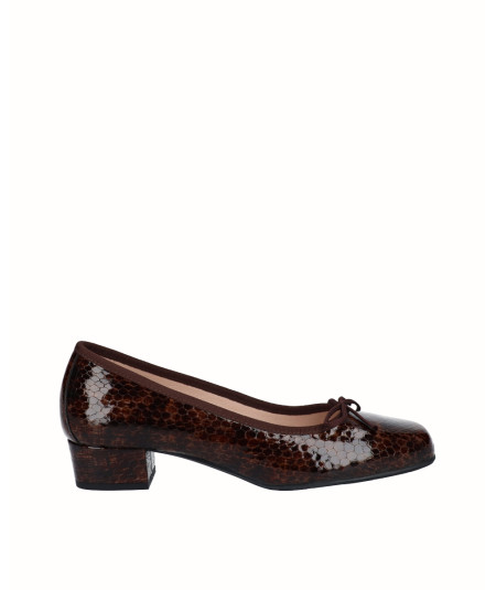 Snake-embossed leather...